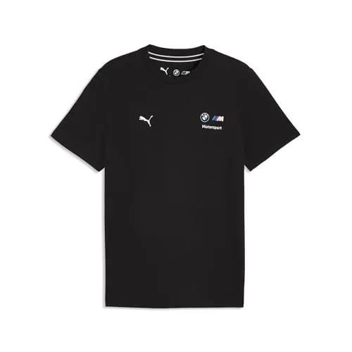 PUMA Herren BMW M Motorsport Essentials T-Shirt XS, Schwarz - Stylisches T-Shirt mit regulärer Passform, aus hochwertigem Single Jersey. Perfekt für Motorsport-Fans und ideal für den Alltag.
