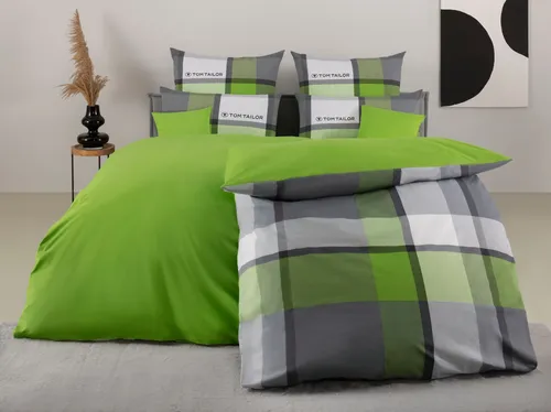 TOM TAILOR HOME Bettwäsche Lenny, 3-teilig mit GRATIS-Kissenhülle - Bettwäsche-Set in Größen 135x200 oder 155x220 cm, aus kuschelig weicher Biber-Qualität mit pflegeleichten Eigenschaften und stylishen Karo-Design. Perfekt für einen gemütlichen Schlafbereich!