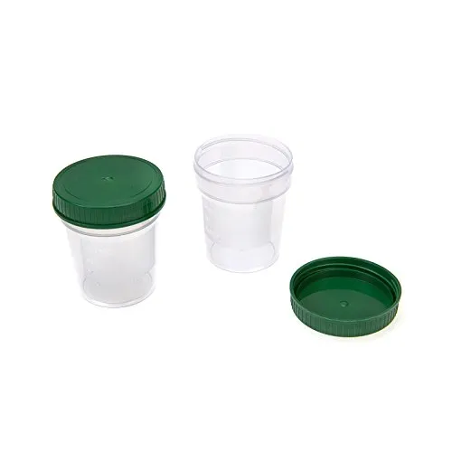 Med-Comfort Urinbecher mit Schraubdeckel, 100 Stück, 125 ml, Polypropylen (PP), Schraubdeckel, Zylindrisch, Labor / Medizin, Praxis Bedarf, Urinprobenbecher