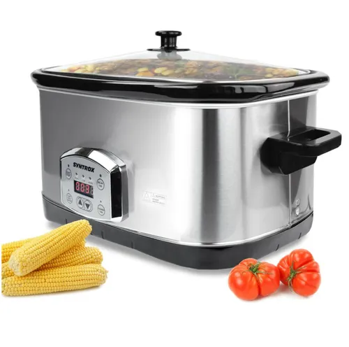 Syntrox Germany Slow Cooker 7,5 L Lotel – Energieeffizienter Schongarer für köstliche Familiengerichte - Dampf- & Schongarer mit 7,5 L Fassungsvermögen, ideal für stressfreies Kochen und optimale Aromen durch langsames Garen.