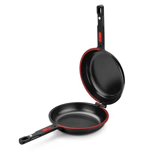 BRA Dupla Premiere Doppelte Kartoffel-Omelette-Bratpfanne 26 cm - Brat- & Grillpfannen, ideal für gleichzeitiges Braten von zwei Omelettes oder Pfannkuchen, kompatibel mit allen Herdarten.