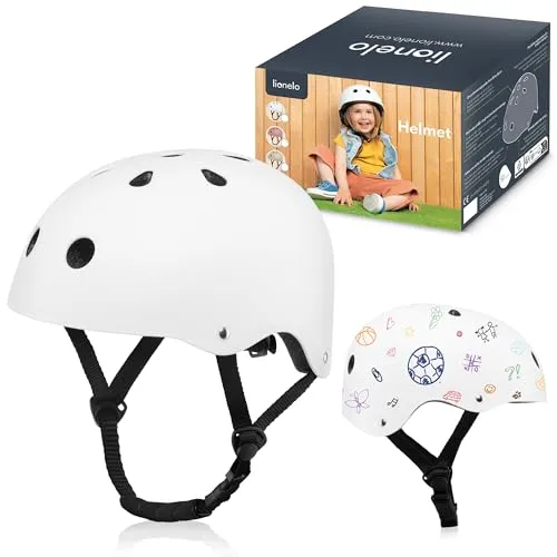 lionelo Kinderhelm Lionelo Helmet 50-56cm - Fahrradhelm mit Intertek-Zertifikat, individuell gestaltbar mit Kreide und Stiften, bietet optimalen Schutz und Komfort für Kinder.