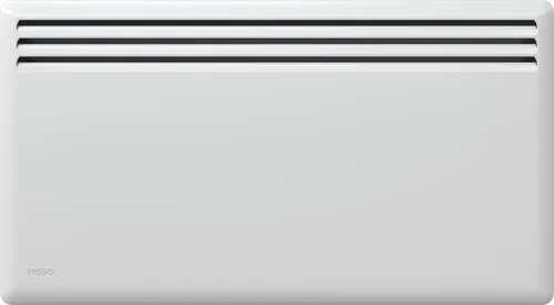 Nobø Front Electric Heating Panel 1000W - Moderne Elektroheizung mit elegantem Design, bereit für Smartphone-Steuerung über Nobø Energy Control. Ideal für effiziente Raumheizung.
