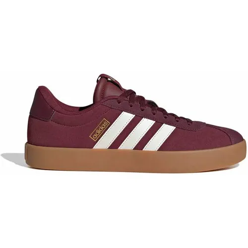 Adidas Herren VL Court 3.0 Schuhe, Shadow Red/Off White/Maroon, 44 2/3 EU - Stylische Herren-Sneaker mit regulärer Passform und Schnürsenkeln. Das Obermaterial aus Leder sorgt für Komfort, während die dämpfende Zwischensohle ein angenehmes Tragegefühl bietet.