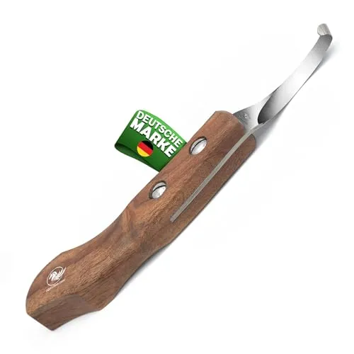 EQUESTRIAN STORE Double-Edged J2 Stainless Steel Hoof Trimming Loop Knife with Sheet Handle - Versatile Farrier Tool for Horse & Cow Hoof Care, Ideal for Farriers & Horse Owners. (FLK-08) (HKR-6L)
