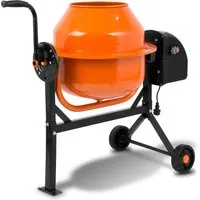 EBERTH 65L Betonmischer Elektrisch Mobil - Bohrmaschinen: Der 65L EBERTH Betonmischer mit 220W Motor ist mobil und kippsicher, ideal für Baustellen und Heimprojekte. Schwenkbare Trommel für optimale Mischresultate.