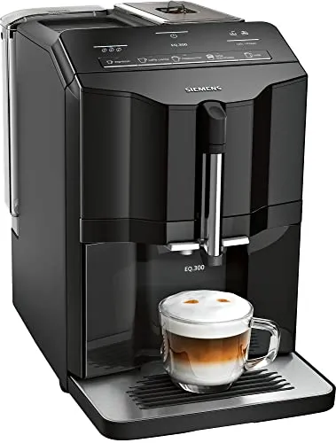 Siemens EQ.300 TI35A209RW - Kaffeevollautomat mit 1,4 l Wassertank, eingebautem Keramikmahlwerk und OneTouch-Funktion für perfekten Kaffeegenuss