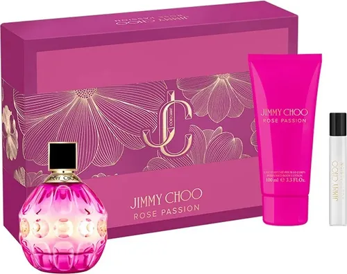 Jimmy Choo Rose Passion Set Eau de Parfum, 100 ml + Eau de Parfum Miniatur, 7,5 ml + Körperlotion, 100 ml