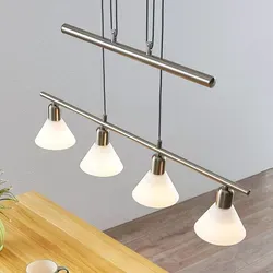 Lindby Deckenlampe Sebatin 40 cm - Elegante weiße Stoff- und Metallkombination - Lampen - Dimmbar mit E27 Fassung, ideal für stimmungsvolle Beleuchtung im Wohnbereich, Zustand: wie neu mit minimalen Gebrauchsspuren.