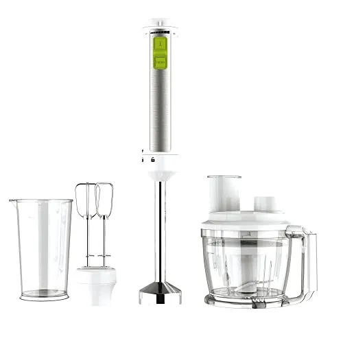Gio Stile 3300 Frullatore a Immersione Multifunzione, 800 W, Weiß - Multifunktionaler Stabmixer mit 800 W Leistung, ideal zum Mixen, Pürieren und Zerkleinern in der modernen Küche.