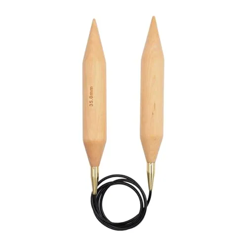 KnitPro Basix Rundstricknadel aus Birkenholz, 100 cm - Leichte und elegante Rundstricknadel für müheloses Stricken. Ideal für nahtlose Kleidungsstücke, schonend für Hände und Handgelenke. Hochwertiges Birkenholz sorgt für eine angenehme Haptik.