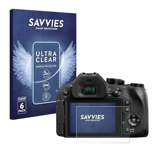 Savvies 6 Stück Schutzfolie für Panasonic Lumix DMC-FZ300 Displayschutz-Folie Ultra-Transparent