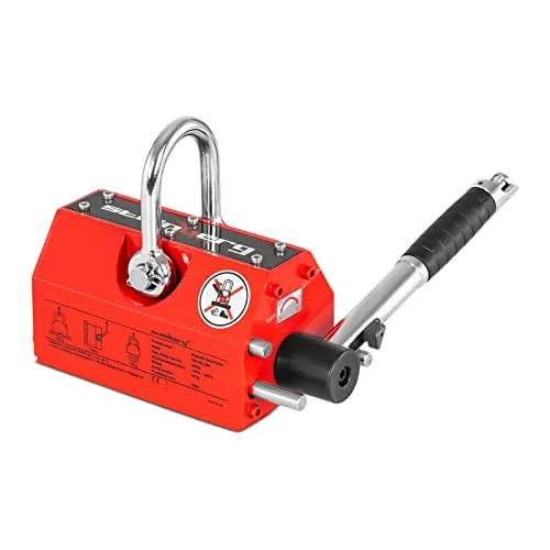 Steinberg Systems Lasthebemagnet 300 kg - Kranmagnet mit 300 kg Hebeleistung und 900 kg Zugkraft, ideal für schwere Lasten. Temperaturbereich von -40° bis 80° und integrierte Abschaltefunktion für maximale Sicherheit.