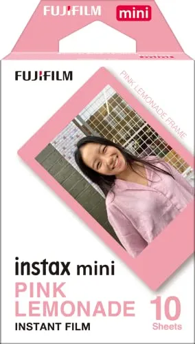 instax mini Film Pink Lemonade - 10 bunte Aufnahmen für kreative Fotomomente, kompatibel mit allen instax mini Kameras