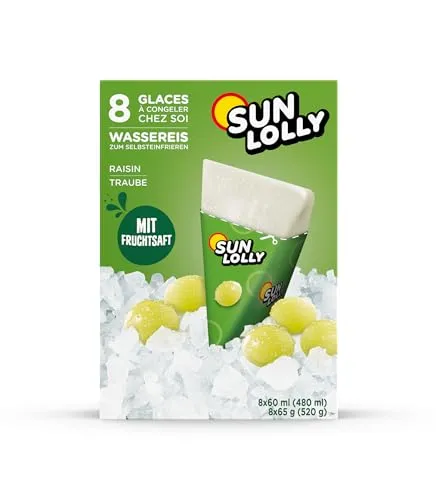 Sun Lolly Traube 1 Kartons 8 x 60ml (480ml) Eis Wassereis