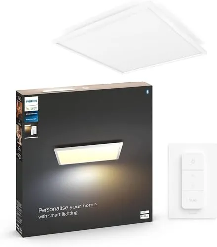 Philips Hue Aurelle Large Square Ceiling Panel Light - Smart Deckenpaneel - Lampen: Hue White Ambiance Deckenpaneel mit 3750 Lumen, steuerbar per App oder Sprachsteuerung, ideal für stimmungsvolles Licht in jedem Raum.
