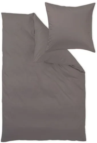 Curt Bauer Bettwäsche Uni-Mako-Satin stein 140 x 200 cm - Hochwertige 2-teilige Bettwäsche aus Uni-Mako-Satin in stein, bügelleicht und pflegeleicht, ideal für stilvolle Schlafzimmer.
