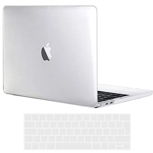 TECOOL Hülle Kompatibel mit MacBook Pro 15 Zoll 2019 2018 2017 2016 mit Touch Bar (A1990 A1707), Ultradünne Schutzhülle Hartschale Transparent Case mit Tastaturschutz (EU Layout), Kristallklar