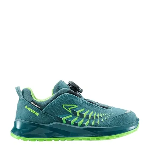 Lowa Ferrox GTX LO JR petrol/limone (7402) 32 – Kinderfreizeitschuh - Der Lowa Ferrox GTX LO JR ist der perfekte Freizeitschuh für Kinder. Mit innovativem BOA Fit System und wasserdichtem GORE-TEX-Material sorgt er für Komfort und Schutz bei jedem Wetter.