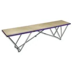 Iller Tapeziertisch 3-teilig, lackiert 300x100cm - Robuster Tapeziertisch mit stabiler Holz-Arbeitsplatte und pulverbeschichtetem Aluminiumrahmen, perfekt für professionelle Anwendungen und einfache Transportmöglichkeiten.
