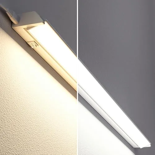 ledscom.de LED Unterbauleuchte LIWO 91cm, schwenkbar, 2er Set - Praktische LED Unterbauleuchte mit 1597lm, ideal für Küchen, Flure und Werkstätten. Energieeffizient und flexibel einsetzbar, schwenkbar für optimale Ausleuchtung. Farbwechsel per Kippschalter.