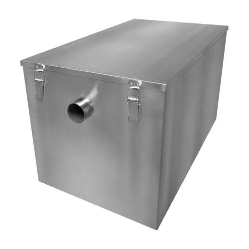 Gastro Fettabscheider 120L Edelstahl - Effizienter Ölabscheider für Abwasser - Der 120L Edelstahl Fettabscheider bietet eine zuverlässige Lösung zur Abtrennung von Lebensmittelabfällen. Ideal für die Gastronomie, mit sicherem Filter und einfacher Handhabung.
