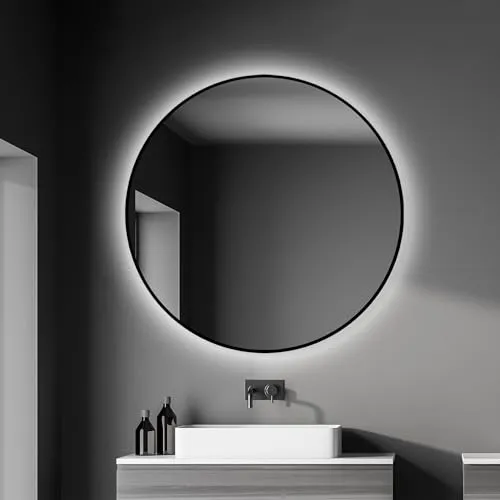 Badspiegel mit LED Beleuchtung – Rund 100 cm - Eleganter runder Badezimmerspiegel mit integrierter LED-Beleuchtung für eine optimale Ausleuchtung in jedem Raum.