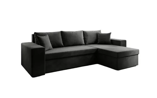 Luxusbetten24 Schlafsofa Designer Sofa Denver, mit Stauraum und Schlaffunktion schwarz