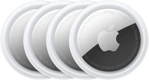 Apple AirTag 4er-Pack - Bluetooth-Tracker für verlorene Gegenstände, staub- und wassergeschützt mit integriertem Lautsprecher