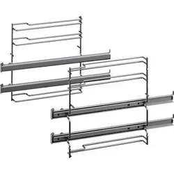 Teleskopauszug 2fach für Bosch HEZ538200 - Backofen- & Herdteile mit robustem Edelstahl, ideal für reibungsloses Herausziehen von Backblechen und mehr.