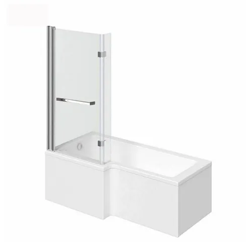 HOME DELUXE ELARA - Badewanne mit Duschwanne rechts, inkl. Zubehör und Duschabtrennung, modernes Design aus 6 mm Sicherheitsglas
