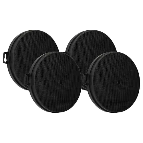 vhbw 4x Aktivkohlefilter kompatibel mit Hanseatic SY-103D1-E3-C25-900, SY-3388C2-P-C-900, SY-3503A-P-C-600 Dunstabzugshaube - 21 cm
