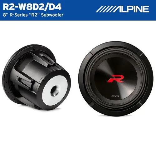 Alpine R2-W8D4 Subwoofer 20cm 2X 4 Ohm - Car-HiFi-Lautsprecher mit kraftvollem Bass und hoher Effizienz, ideal für ein beeindruckendes Klangerlebnis im Auto.