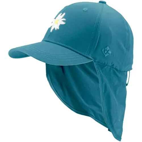 Bavarian Caps Kinder Edelweiß Sonnenschutz Cap, hellblau, ONE Size - Stylische Kinder Cap mit Edelweiß-Motiv, ideal für sonnige Tage. Schützt zuverlässig vor Sonne und sorgt für einen trendigen Look beim Spielen im Freien.