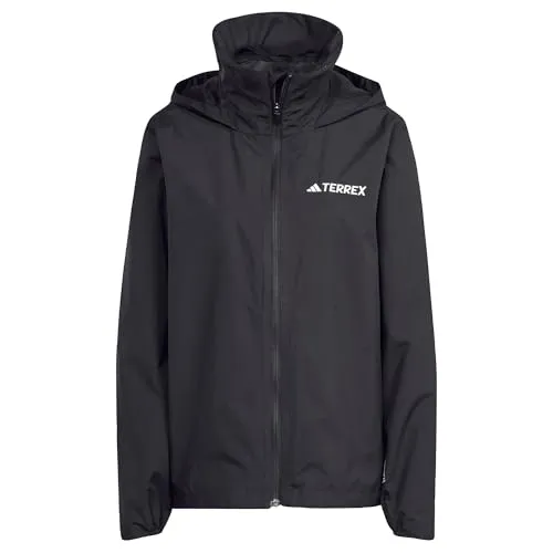 adidas Damen Terrex Multi Essentials 2 Layer Rain Jacket, Schwarz, XS - Funktionsjacke mit CLIMAPROOF-Technologie für optimalen Wetterschutz, ideal für Outdoor-Aktivitäten und sportliche Einsätze.