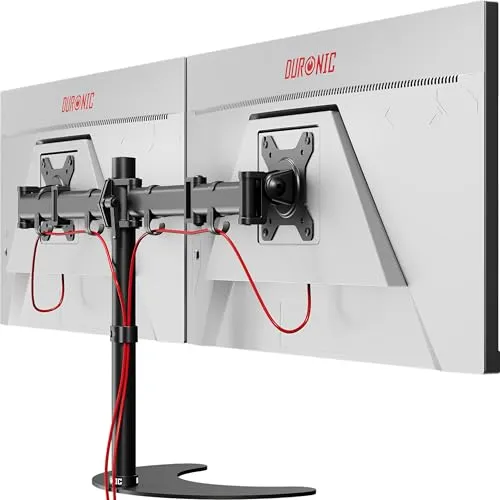 Duronic DM25D2 Monitor-Halterung - Für 2 Monitore 13-27 Zoll, höhenverstellbar, neigbar und schwenkbar für ergonomisches Arbeiten