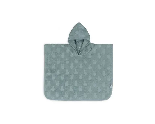 Jollein Badeponcho Frottee Miffy Jacquard Sea Green - Kapuzen-Badeponcho aus 100% Baumwolle, perfekt für nach dem Baden und mit niedlichem Miffy-Design in zeitlosem Sea Green.