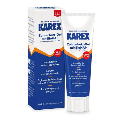 KAREX Zahnschutz-Gel 50 ml von Dr. Kurt Wolff - Arzneimittel zur effektiven Zahnschmelzschutz und Kariesprophylaxe, ideal für empfindliche Zähne und regelmäßige Anwendung.