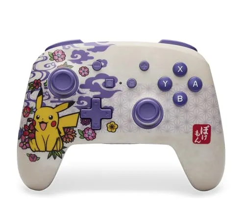 Gaming Controller Powera Pikachu - Gaming-Zubehör mit kabelloser Bluetooth 5.0 Verbindung und bis zu 30 Stunden Spielzeit, ideal für leidenschaftliche Gamer.