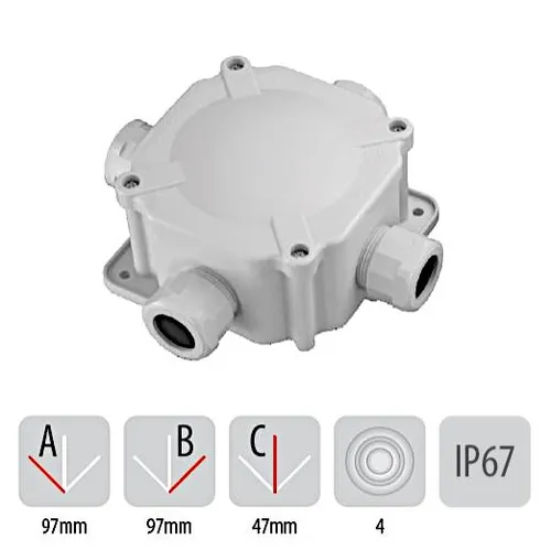 Abzweigdose Verteilerdose Feuchtraum Nassraum Klemmdose Aufputz Grau IP67 PG21