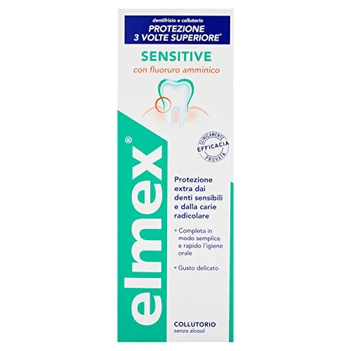 ELMEX Sensitive Collutorio 400 ml, Mundspülung, Alkoholfrei, Sanfte Pflege, Unflavored, Für Erwachsene, Schmerzempfindliche Zähne