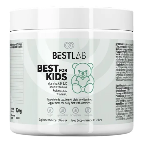 Best Lab Best For Kids 30 Jelly - Vitamine & Mineralien, leckere Jelly-Formulierung für Kinder, unterstützt das Immunsystem und fördert das Wohlbefinden.