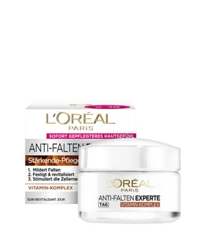 L'Oréal Paris Feuchtigkeitspflege für das Gesicht, Anti-Aging Tagescreme zur Minderung von Falten, Vitamin B3 und Vitamin E, Festigt und revitalisiert die Haut, Anti-Falten Experte, 1 x 50 ml