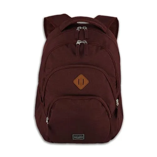 Travelite Basics Rucksack Bordeaux - Schulrucksack mit gepolstertem Laptopfach für Geräte bis 15 Zoll, ideal für Schule und Freizeit