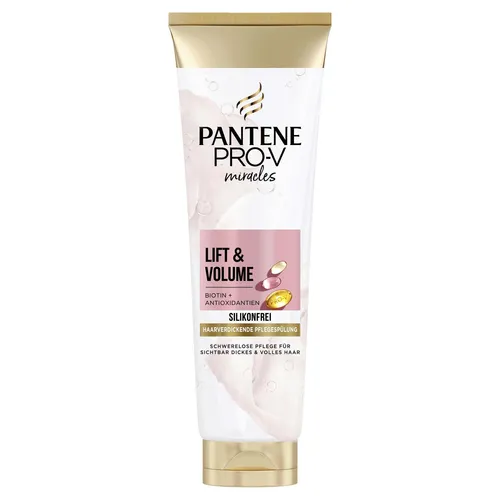 Pantene Pro-V Miracles Lift & Volume Pflegespülung 160ml - Haarverdickende Pflegespülung für mehr Volumen, silikonfrei und angereichert mit Antioxidantien. Ideal für die tägliche Haarpflege und zur Unterstützung der Haargesundheit.