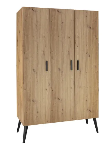 Schardt Morris Oak Kleiderschrank mit 3 Türen - Moderner Kleiderschrank mit 3 Türen, bietet viel Stauraum für Kinderbekleidung und Spielsachen. Ideal für jedes Kinderzimmer und sorgt für Ordnung und Übersichtlichkeit.
