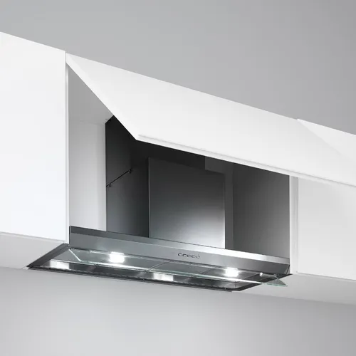 Falmec Dunstabzugshaube Design Virgola Evolution 60 cm Edelstahl - Dunstabzugshaube mit 600 m³/h Leistung, dynamischer LED-Beleuchtung und herausnehmbarem Fettfilter. Perfekt für eine saubere und stilvolle Küche.