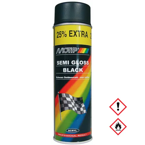 Motip Dupli Rallye Schwarz Seidenmatt Spraydose Lack Black 500ml