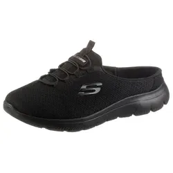 SKECHERS "SUMMITS SWIFT STEP" Damen Sabot, Gr. 41, schwarz - Pantoletten, veganer Sommerschuh mit Skechers Memory Foam für optimalen Komfort und leichte Pflege, waschmaschinenfest.