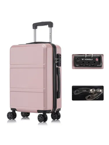 YONSLY Premium Reisekoffer M mit TSA-Schloss und YKK-Reißverschluss - Robuster Hartschalen-Koffer mit 4 leichten Rollen für mühelose Mobilität und Austauschbarkeit von Rollen und Griffen. Ideal als Handgepäck für nahezu jede Airline (Maße: 56x37x23 cm, Gewicht: 2,4 kg).